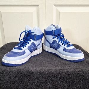 Nike Air Force 1 Custom Monochromatic Blue Hightop Sneakers - 9